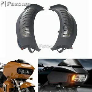 フロントヘッドライト LED ターンシグナルランニングランプ ハーレーロードグライド FLTRX 15-20用 Front Headlight LED Turn Signal Running Lamp for Harley Road Glide FLTRX 15-20 【並行輸入品】