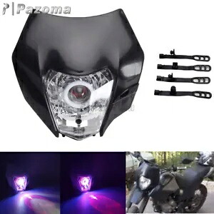 EXC EXC-F SMC XC-W FC FE FX ダートバイク LED ヘッドライトヘッドランプフェアリング用 - ブラック For EXC EXC-F SMC XC-W FC FE FX Dirt Bike LED Headlight Headlamp Fairing --Black 【並行輸入品】