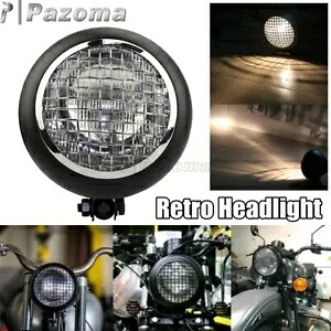 ハーレーレトロチョッパーカスタム5.75インチベイツスタイルハロゲンヘッドライトメッシュカバー付き For Harley Retro Chopper Custom 5.75\