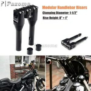 1.5 インチ ハンドルバー ライザー キット 8 インチ + 1 インチ ライズ ハーレーダビッドソン クラブスタイル ブラック用 1.5'' Handlebar Risers Kit 8'' + 1'' Rise For Harley Davidson Club Style Black 【並行輸入品】