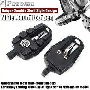 ハーレーダイナソフテイルスポーツスターゾンビスカルフットペグオスマウントフットペグレスト用 For Harley Dyna Softail Sportster Zombie Skull Foot Peg Male Mount Footpegs Rest 【並行輸入品】