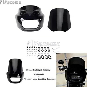 フロントヘッドライトフェアリング 15インチフロントガラス付き ハーレーソフテイル ファットボブ 114 FXFBS用 Front Headlight Fairing w/ 15'' Windshield For Harley Softail Fat Bob 114 FXFBS 【並行輸入品】