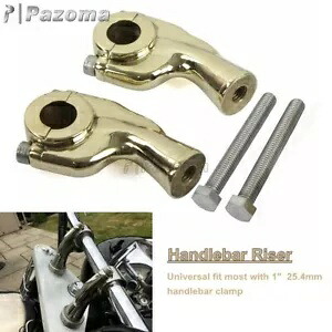 真鍮ヘッドライザー 1インチ レトロハンドルバークランプ ハーレーソフテイルダイナカフェレーサー用 Brass Head Risers 1\