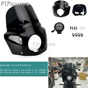 ハーレーソフテイル ローライダー S FXLRS フェアリングフロントガラス用 5.75インチ LED ヘッドライト付き For Harley Softail Low Rider S FXLRS Fairing Windshield w/ 5.75\