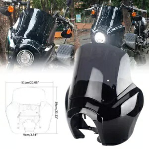 フロントフェアリング ABS 12インチ スモークフロントガラス付き ハーレーストリートボブ FXBB 2018-2021用 Front Fairing W/ ABS 12\\\