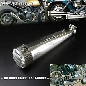 オートバイの排気マフラーパイプ 37-45 ミリメートルユニバーサルヤマハホンダハーレークローム Motorcycle Exhaust Muffler Pipe 37-45mm Universal For Yamaha Honda Harley Chrome 【並行輸入品】