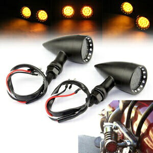 ホンダ BMW カフェレーサー弾丸スタイル LED ターンシグナルインジケーターライトアンバーランプ For Honda BMW Cafe Racer Bullet Style LED Turn Signal Indicator Light Amber Lamp 【並行輸入品】