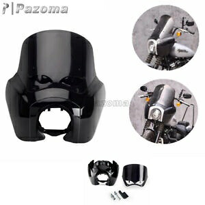 オートバイフロントヘッドライトフェアリングカバーフロントガラス付きハーレーダイナ 2006-2017 Motorcycle Front Headlight Fairing Cover w/ Windshield For Harley Dyna 2006-2017 【並行輸入品】