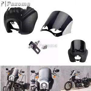 フロントフェアリングカバー フロントガラスキット付き ハーレーソフテイル FXLR FXST FXBB FXBBS に適合 Front Fairing Cover W/ Windshield Kit Fits Harley Softail FXLR FXST FXBB FXBBS 【並行輸入品】