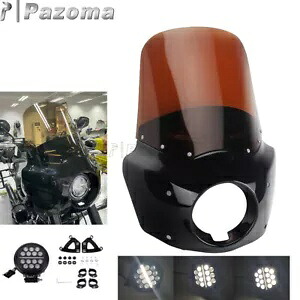 フロントフェアリング スモーク フロントガラス LED ヘッドライト付き ハーレー ローライダー S FXLRS 2023用 Front Fairing Smoke Windshield w/LED Headlight For Harley Low Rider S FXLRS 2023 【並行輸入品】