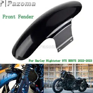 オートバイ フロント フェンダー マッドガード ブラック ハーレー ナイトスター 975 RH975 2022-2023 に適合 Motorcycle Front Fender Mudguard Black Fits Harley Nightster 975 RH975 2022-2023 【並行輸入品】