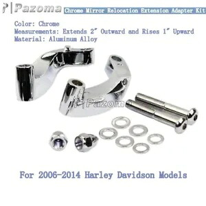 オートバイクロームミラー再配置延長アダプターキットハーレー 2006-2014 Motorcycle Chrome Mirror Relocation Extension Adapter Kits For Harley 2006-2014 【並行輸入品】