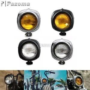 オートバイヴィンテージシールドビーム H4 ヘッドライトヘッドランプソフテイルチョッパーボバー用 Motorcycle Vintage Sealed Beam H4 Headlight Head Lamp for Softail Chopper Bobber 【並行輸入品】