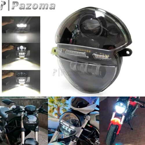 Ducati モンスターモデル用 LED ヘッドライト DRL + HI/LO ビームフィット 695/696/795/796/1100 For Ducati Monster Models LED Headlight DRL +HI/LO BEAM Fit 695/696/795/796/1100 【並行輸入品】