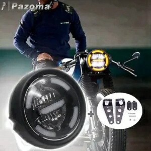 7インチ ラウンド LED ハイグ ロービーム ヘッドライト DRL ブラケット付き ヤマハ XV 750 V スター 650用 7\