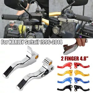 2フィンガー 4.8インチ ハンドブレーキ クラッチレバー ハーレー ソフテイル スリム FLS デラックス FLSTN用 2 FINGER 4.8\