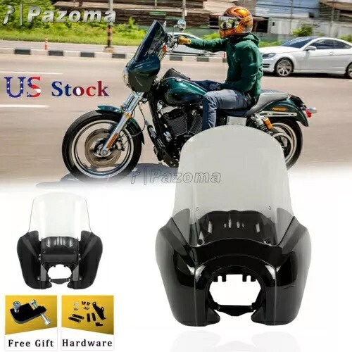 フロントヘッドライトフェアリング、15 インチフロントガラス付き、ダイナ FXD FXDB ファットボブ FXDF に適合 Front Headlight Fairing w/ 15'' Windshield Fits Dyna FXD FXDB Fat Bob FXDF 【並行輸入品】