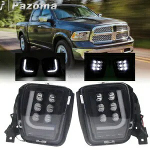 ダッジ RAM 1500 LED フォグランプ/ドライビングランニングライトアセンブリ 2013-2018 用 For Dodge RAM 1500 LED Fog Lights / Driving Running Light Assembly 2013-2018 【並行輸入品】