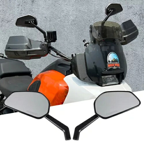 ファイバーバックミラーサイドアルミ + カーボンミラーハーレーパンアメリカ 1250 RA1250 Fiber Rearview Side Aluminum + Carbon Mirrors For Harley Pan America 1250 RA1250 【並行輸入品】