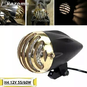 4.5インチ真鍮オートバイレトロスタイルバレットヘッドライトハーレーダイナチョッパーに適合 4.5\