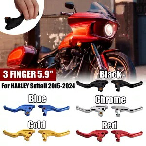 3フィンガー 5.9インチ ハンドブレーキレバー ハーレー ローライダー FXLR/S/ST ストリートボブ 18-24用 3 FINGER 5.9\