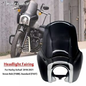 ヘッドライトフェアリング ブラックフロントガラス付き ハーレーダビッドソン ソフテイル FXBB FXST用 Headlight Fairing w/ Black Windshield For Harley Davidson Softail FXBB FXST 【並行輸入品】