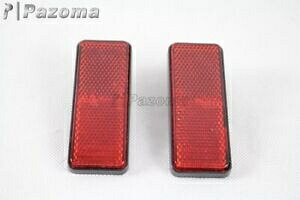 ペア PMMA 長方形リフレクタープレートスティックオンナンバープレートユニバーサルダートバイク Pair PMMA Rectangle Reflector Plate Stick On Number Plate Universal Dirt Bike 【並行輸入品】