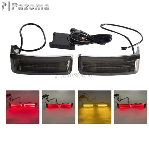 リア LED サドルバッグ ランニング ブレーキ ターン シグナル ライト ハーレー ツーリング 2014 年以降に適合 Rear LED Saddlebag Running Brake Turn Signals Light Fits Harley Touring 2014-Up 【並行輸入品】