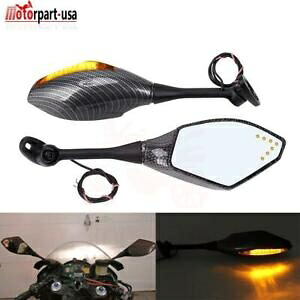 ホンダ CBR600RR CBR1000RR 929RR 用カーボンファイバー LED ターンシグナルサイドミラー Carbon Fiber LED Turn Signal Side Mirrors for Honda CBR600RR CBR1000RR 929RR 【並行輸入品】