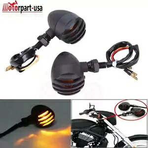 2 個オートバイ弾丸ターンシグナルライトハーレーカフェレーサーボバーチョッパー用 2Pcs Motorcycle Bullet Turn Signal Lights For Harley Cafe Racer Bobber Chopper 【並行輸入品】