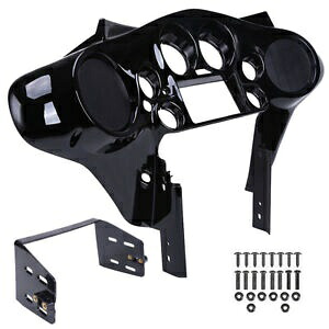 ビビッドブラック ダブル DIN インナーバットウィングフェアリング 1998 ～ 2013 ハーレーツーリング用 Vivid Black Double DIN Inner Batwing Fairing for 1998 - 2013 Harley Touring 【並行輸入品】