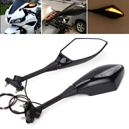 LED ターンシグナルリアビューミラースズキ GSXR 750 2003-2008 GSXR 600 2003-18 LED Turn Signal Rear View Mirrors For Suzuki GSXR 750 2003-2008 GSXR 600 2003-18 【並行輸入品】