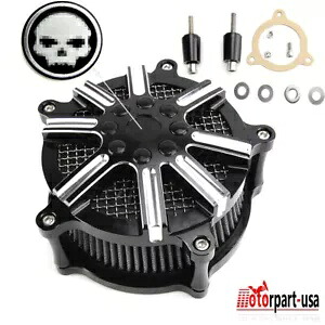 ブラックエアクリーナーインテークフィルターキット ハーレーツーリングロードキング FLHR 2008-2016用 Black Air Cleaner Intake Filter Kit For Harley Touring Road King FLHR 2008-2016 【並行輸入品】