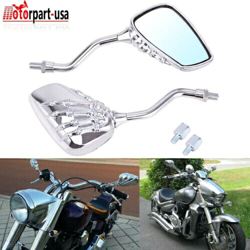 オートバイスカルハンドミラーハーレーツーリングロードキングストリートグライドソフテイル用 Motorcycle Skull Hand Mirrors For Harley Touring Road King Street Glide Softail 【並行輸入品】 35,035円