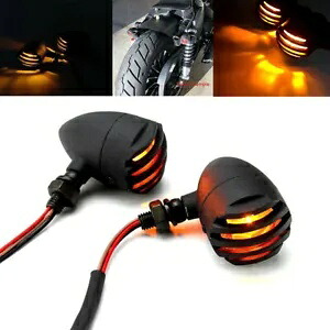 2 個オートバイグリル弾丸ターンシグナルアンバーライトハーレーチョッパーボバー用 2Pcs Motorcycle Grill Bullet Turn Signal Amber Lights For Harley Chopper Bobber 【並行輸入品】