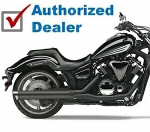 コブラ エキゾースト 4インチ ブラック スリップオン スカラップチップ マフラー 11-16 ヤマハ ストライカー 2270B Cobra Exhaust 4\