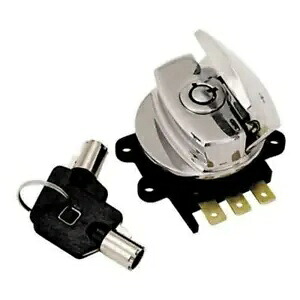 クロームラウンドキーライトイグニッションスイッチ電気ハーレービッグツイン71313-96A OEM Chrome Round Key Light Ignition Switch Electrical Harley Big Twin 71313-96A OEM 【並行輸入品】