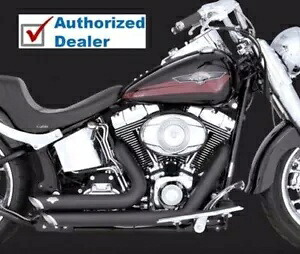 新品 Vance & Hines ブラック ショートショット スタッガード エキゾースト パイプ ハーレー ソフテイル 47221 New Vance & Hines Black Shortshots Staggered Exhaust Pipes Harley Softail 47221 【並行輸入品】