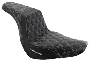 Saddlemen シルバー ステップ 2 アップ ラティス ステッチ グリップ シート ハーレー ソフテイル ローライダー 18+ Saddlemen Silver Step 2 Up Lattice Stitch Grip Seat Harley Softail Low Rider 18+ 【並行輸入品】