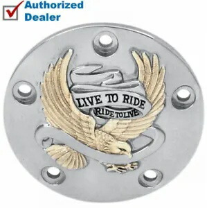 ドラッグ クロムゴールド 5 ボルト イーグル イグニッション カバー Live to Ride Harley Twin Cam 99-17 Drag Chrome Gold 5-Bolt Eagle Ignition Cover Live to Ride Harley Twin Cam 99-17 【並行輸入品】