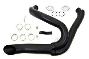 ブラック ワイアット ガトリング 2 in 1 排気レイク パイプ ヘッダー キット ハーレー チョッパー 18mm O2 Black Wyatt Gatling 2 into 1 Exhaust Lake Pipe Header Kit Harley Chopper 18mm O2 【並行輸入品】
