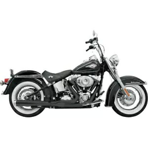 Bassani ブラック ロング ロード レイジ 2 Into 1 エキゾースト パイプ システム ハーレー ソフテイル 86-17 Bassani Black Long Road Rage 2 Into 1 Exhaust Pipe System Harley Softail 86-17 【並行輸入品】