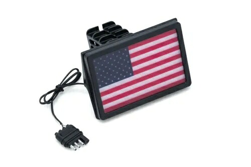 Kuryakyn Freedom Flag USA LED リア ブラック レシーバー ヒッチ カバー トレーラー ハーレー Kuryakyn Freedom Flag USA LED Rear Black Receiver Hitch Cover Trailer Harley 【並行輸入品】