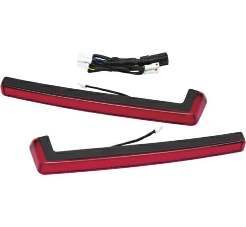 Kuryakyn トレーサー ツアーパック サイド ライト LED ブラック レッド レンズ ハーレー ツーリング 14-22 Kuryakyn Tracer Tour-Pak Side Lights LED Black Red Lens Harley Touring 14-22 【並行輸入品】