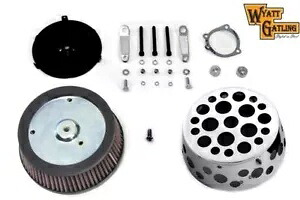 ワイアット ガトリング エア クリーナー キット 穴開け クローム カバー CV EFI ハーレー スポーツスター Wyatt Gatling Air Cleaner Kit Holes Drilled Chrome Cover CV EFI Harley Sportster 【並行輸入品】