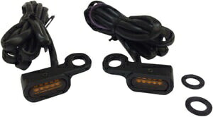 ブラック LED ハンドルバー マーカー アンバー ライト ドラッグ 09-16 ツーリング ソフテイル V-ロッド ハーレー Black LED Handlebar Marker Amber Lights Drag 09-16 Touring Softail V-Rod Harley 【並行輸入品】