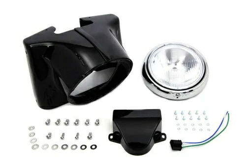 ブラック フロントエンド ヘッドライト ヘッドランプ ナセル キット ハーレー エレクトラグライド ショベルヘッド Black Front End Headlight Head Lamp Nacelle Kit Harley Electra Glide Shovelhead 【並行輸入品】
