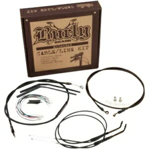 Burly 14 インチ ブラック ビニール ハンドルバー ケーブル コンプリート キット ABS ソフテイル ハーレー 11-14 Burly 14\