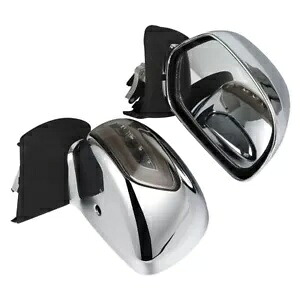 クローム バックミラー LED ウインカー 2001-2017 ホンダ ゴールドウィング GL1800 に適合 Chrome Rearview Mirrors LED Turn Signals Fit For 2001-2017 Honda Goldwing GL1800 【並行輸入品】