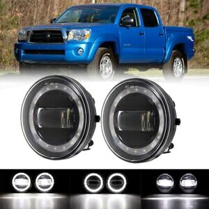 トヨタ タコマ 2005-2011 ペア LED フォグランプ (エンジェルアイズ タンドラ 2007-2013 付き) For Toyota Tacoma 2005-2011 Pair LED Fog Lights w/ Angel Eyes Tundra 2007-2013 【並行輸入品】